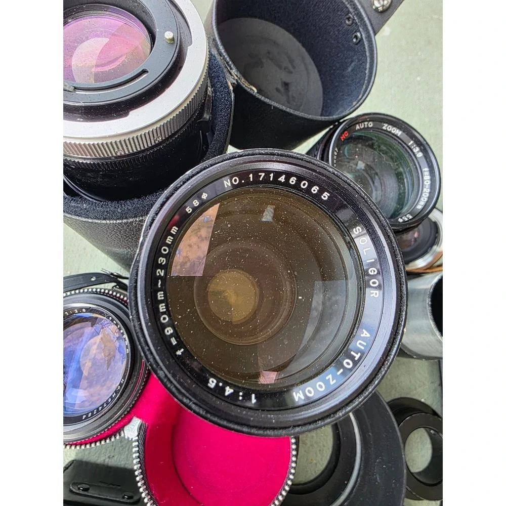 Vintage Camera Lens‎ Lot Vivitar Soligor Tokina 135mm 80-200mm Light Meter Z3